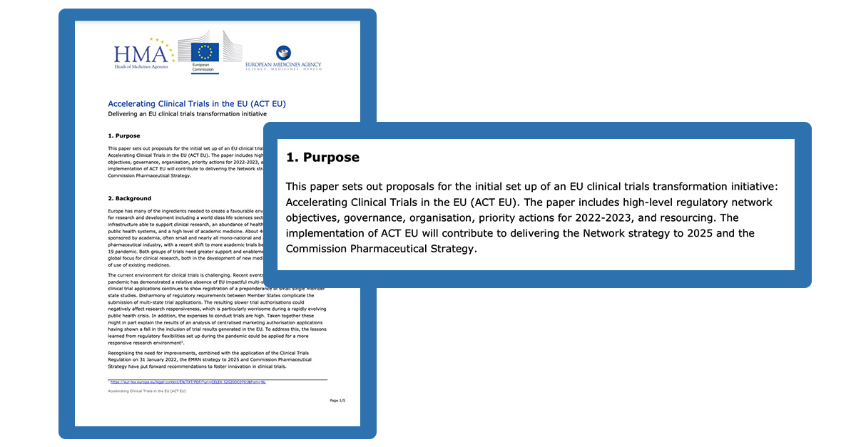 The purpose text in the ACT EU document