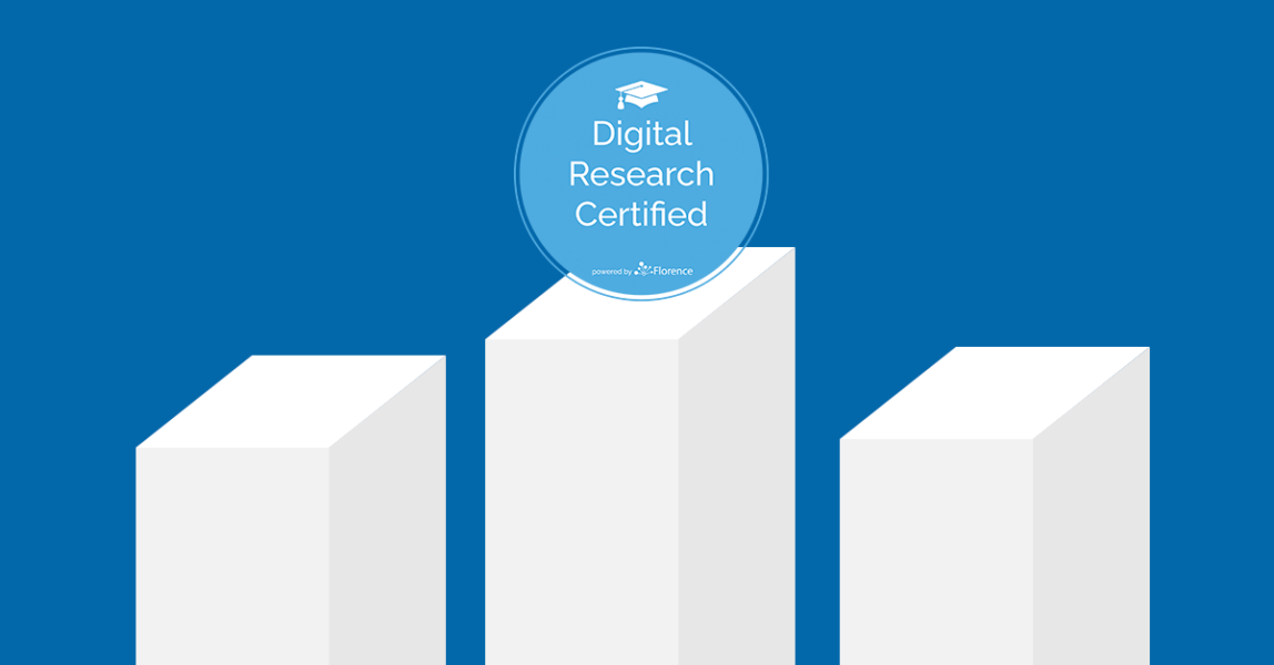 Digital Research Certification bubble on top of columns