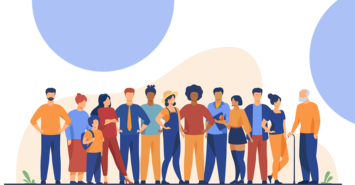 Illustration of diverse patients standing together