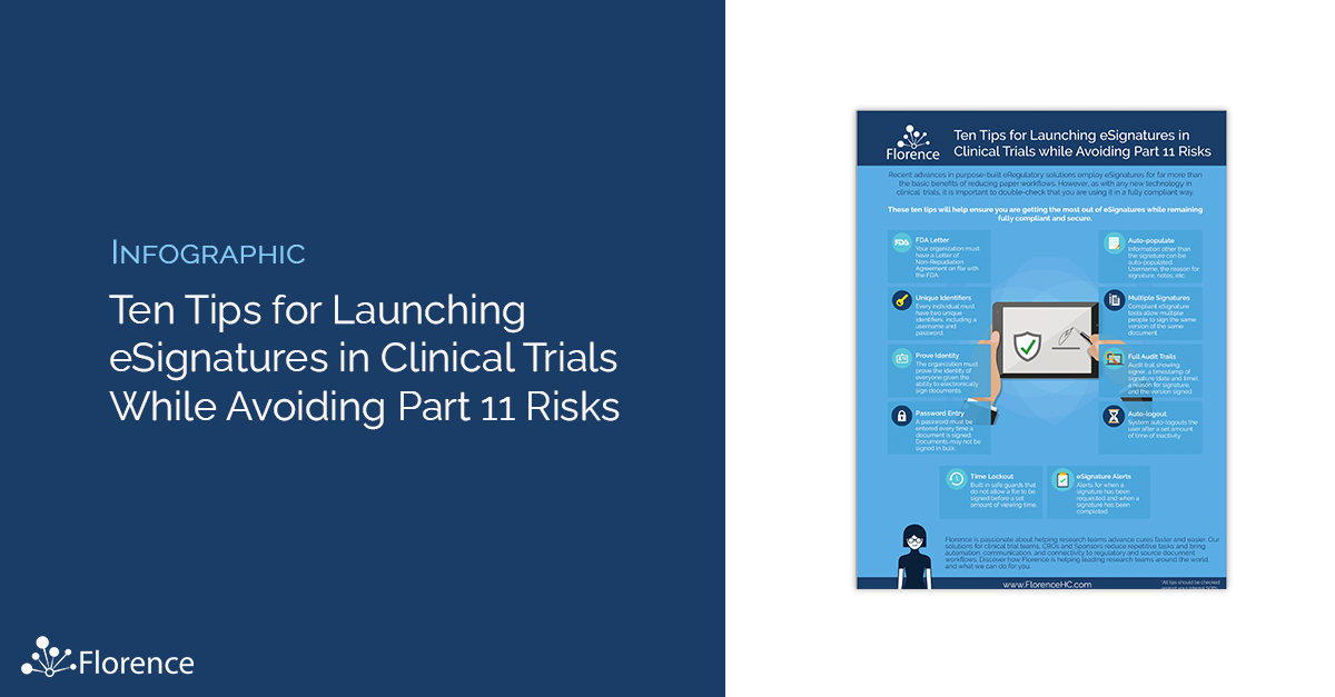 Ten Tips for Launching eSignatures in Clinical Trials While Avoiding Part 11 Risks