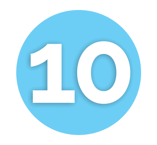 Number 10 Light Blue Icon