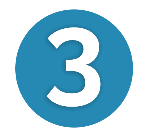 Number 3 Medium Blue Icon
