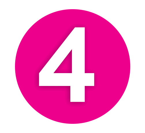 Number 4 Pink Icon