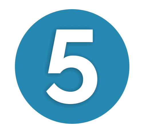 Number 5 Medium Blue Icon