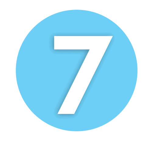 Number 7 Light Blue Icon