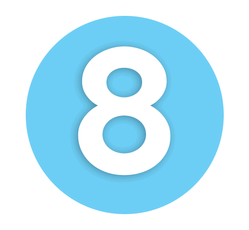 Number 8 Light Blue Icon